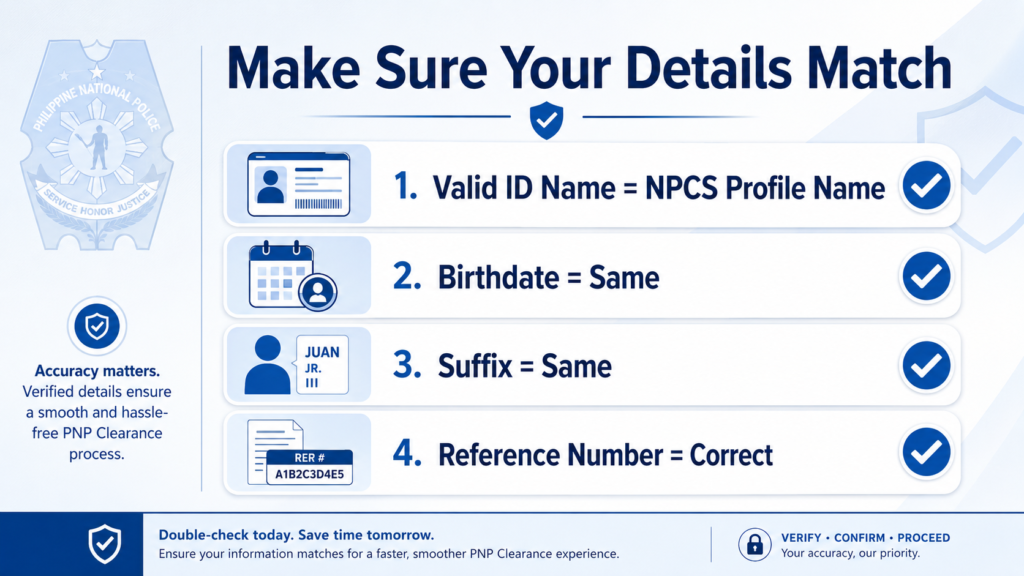 Make Sure Your Details Match