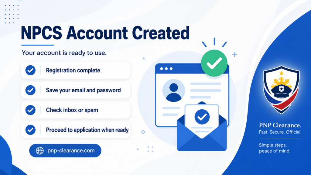 NPCS Account Created