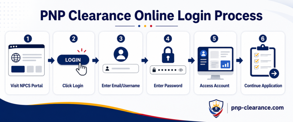 PNP Clearance Online Login Process