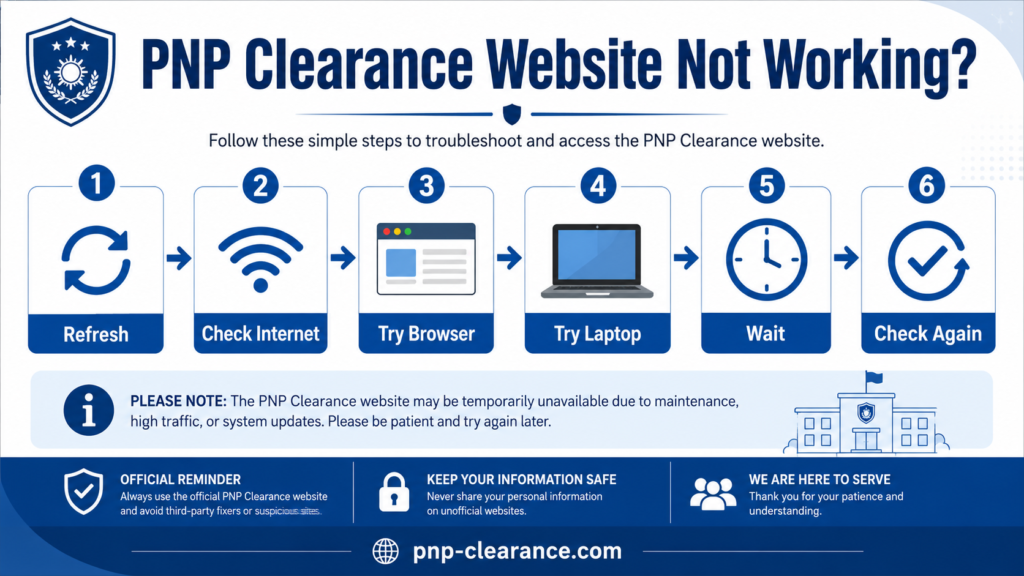 PNP Clearance Website Not Working