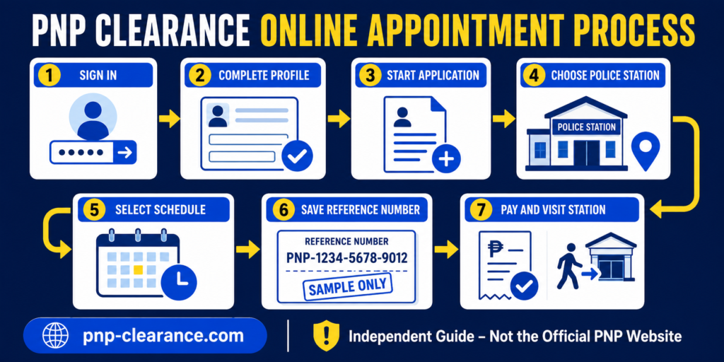 PNP Clearance online appointment process flow 2026