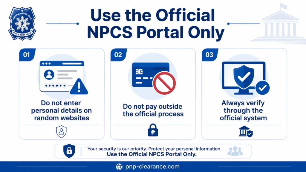 Use the Official NPCS Portal Only