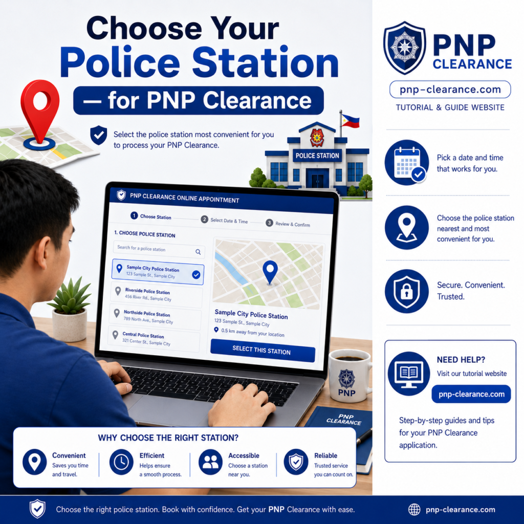 choose police station for PNP Clearance online appointment