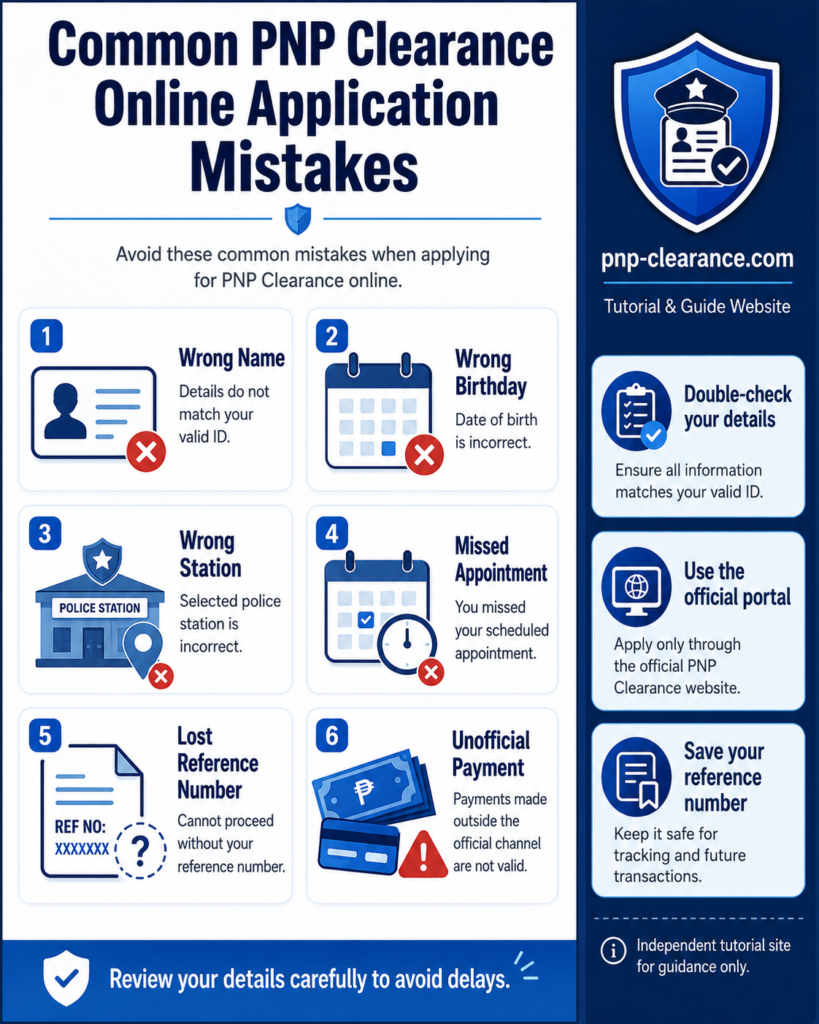 common mistakes when applying for PNP Clearance online