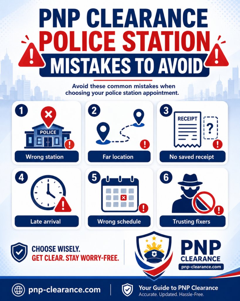 common mistakes when choosing PNP Clearance police station
