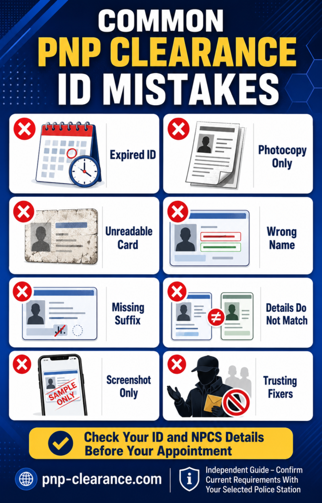 common valid ID mistakes in a PNP Clearance application