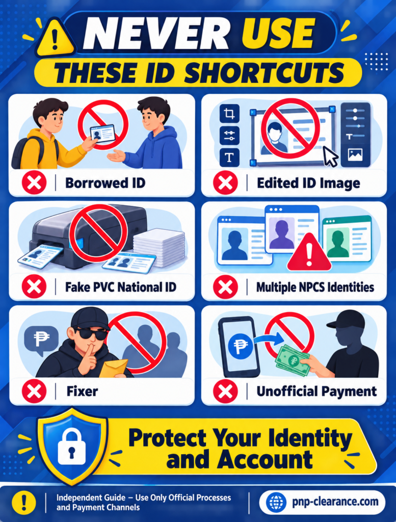 unsafe ID shortcuts in a PNP Clearance application